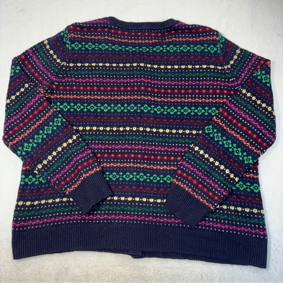Talbots Vintage Sequin Rainbow Fair Isle Cardigan Sweater Button Up 2x Petite - Picture 4 of 6